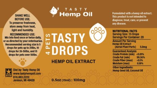 Tasty Hemp Oil 4 Pets Hemp Oil Extract 15ml Label