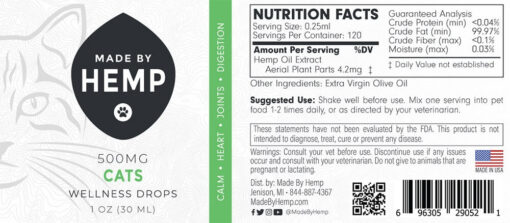 Made By Hemp: CBD Tincture for Cats (200mg, 500mg CBD) - Image 2