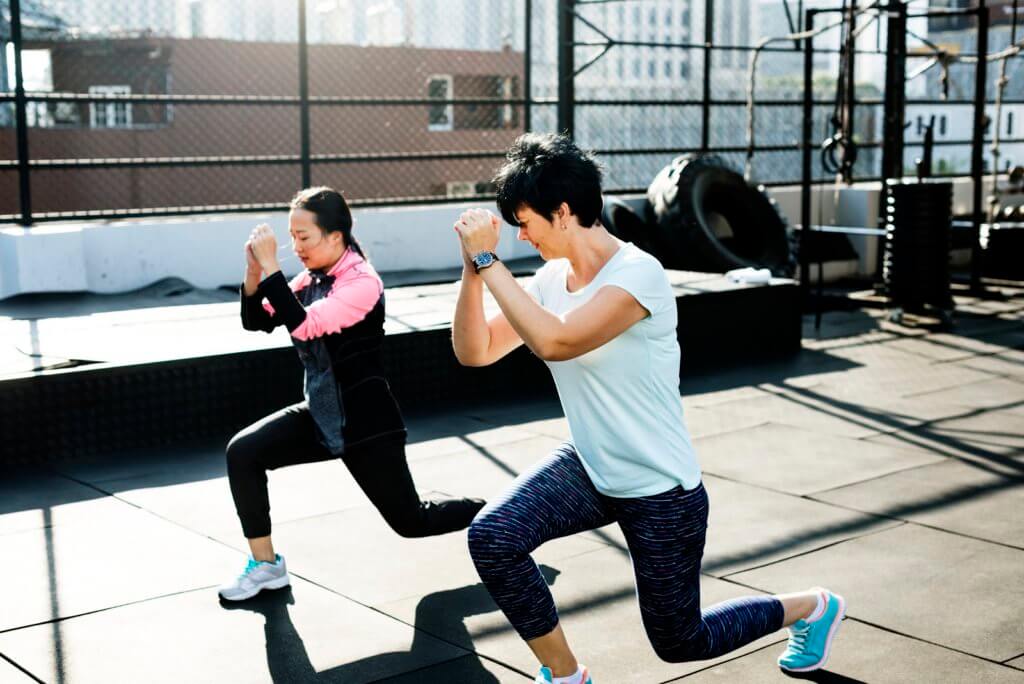 friends working out