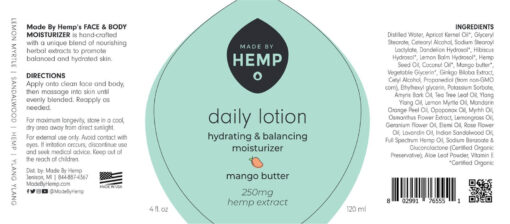 Made By Hemp: Face and Body Moisturizer - 3.2oz (250mg CBD) - Image 2